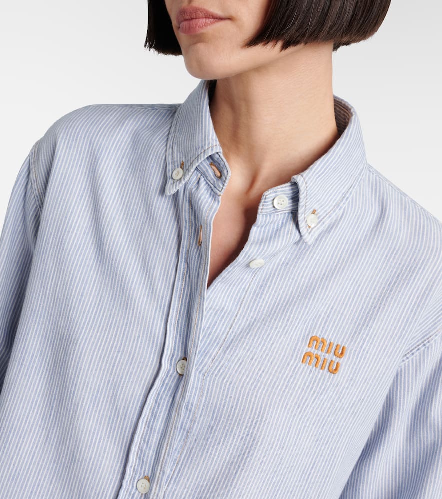 Miu Miu Women's Cotton Shirt In Blue
