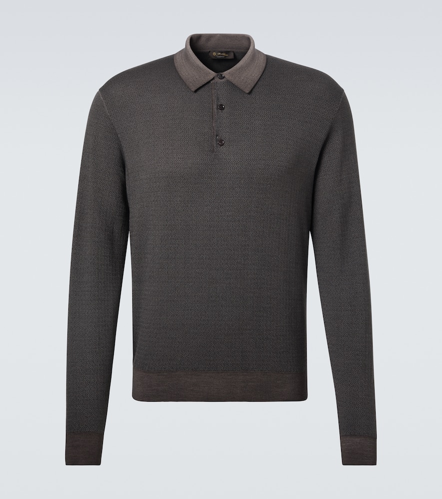 Wool and silk polo shirt