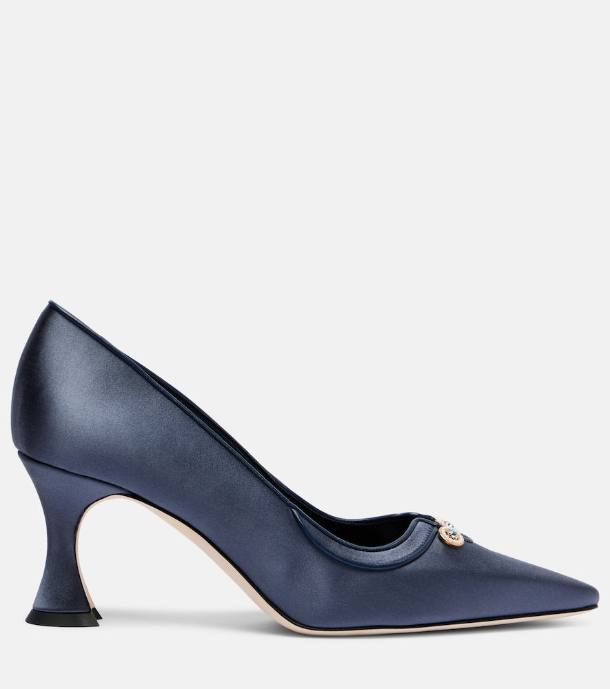 Manolo Blahnik Manolo Blahnik Pumps Amala 70 Aus Satin Mit Kristallen 
