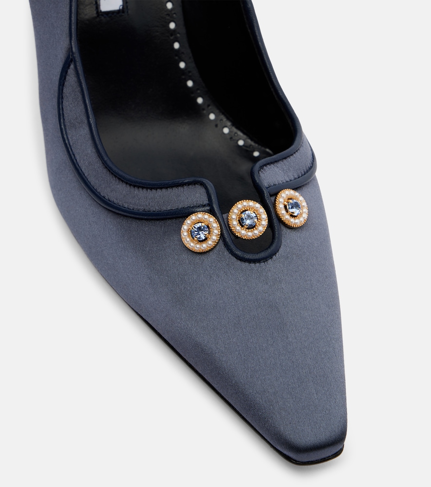  Manolo Blahnik Manolo Blahnik Pumps Amala 70 Aus Satin Mit Kristallen 
