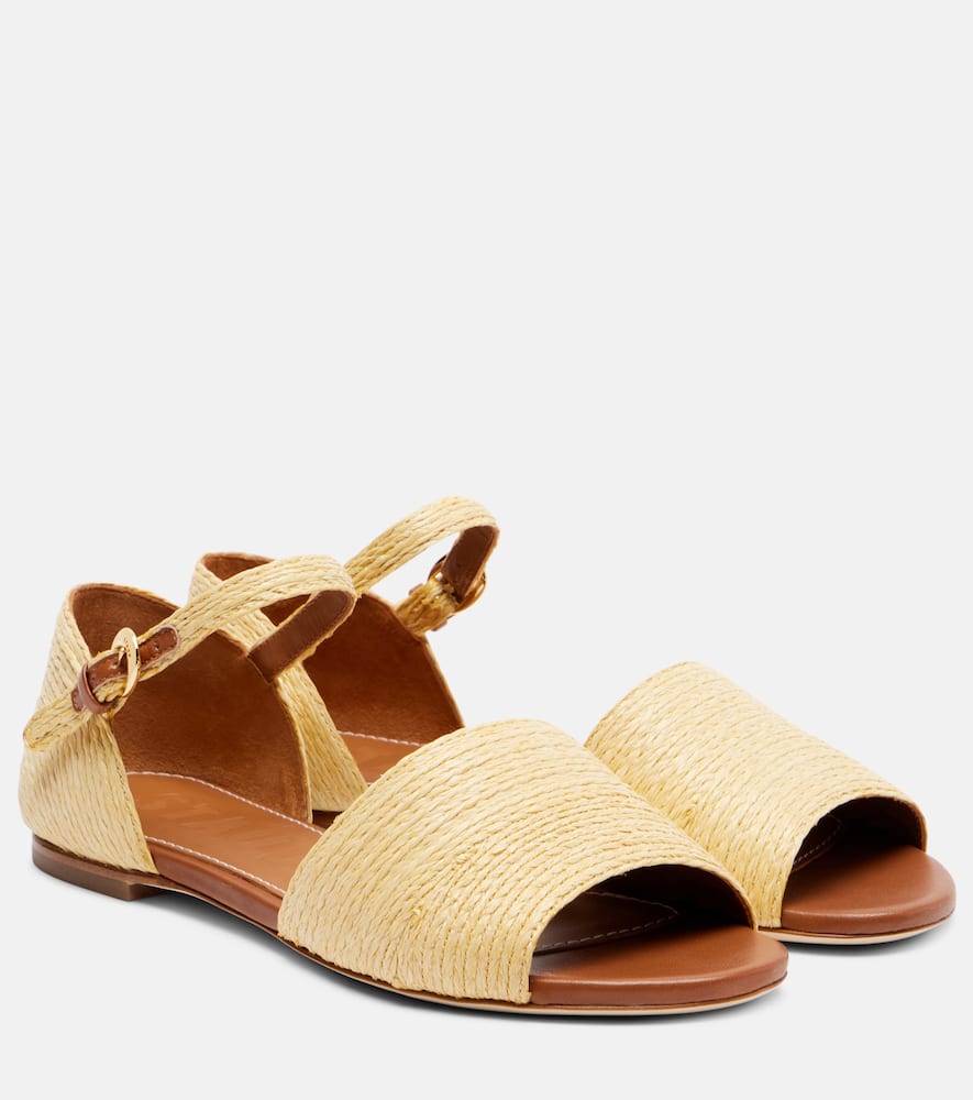 Catharine raffia and leather sandals