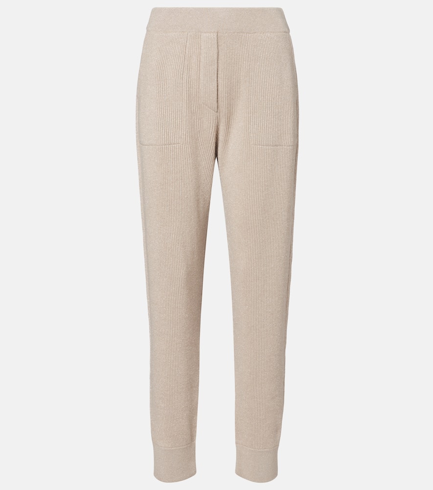 Ribbed-knit cashmere-blend tapered pants
