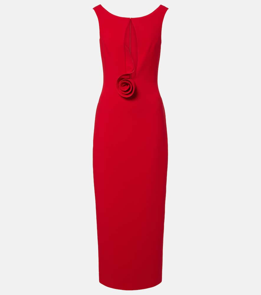 Magda Butrym Floral Appliqued Wool Dress In Red