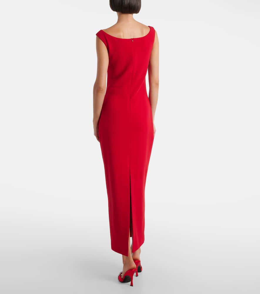 Magda Butrym Floral Appliqued Wool Dress In Red