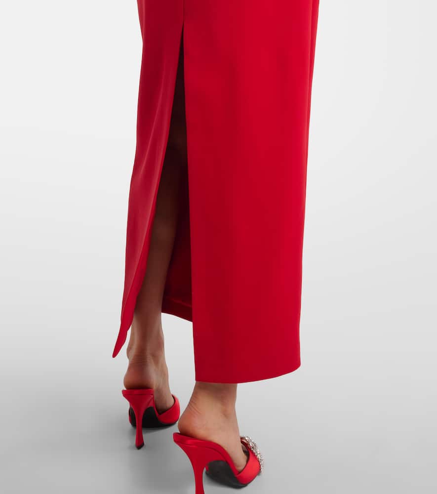 Magda Butrym Floral Appliqued Wool Dress In Red