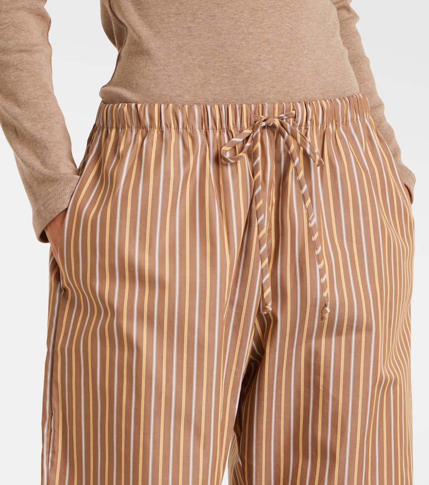 Leset Yoshi Cotton-blend Twill Wide-leg Pants In Brown