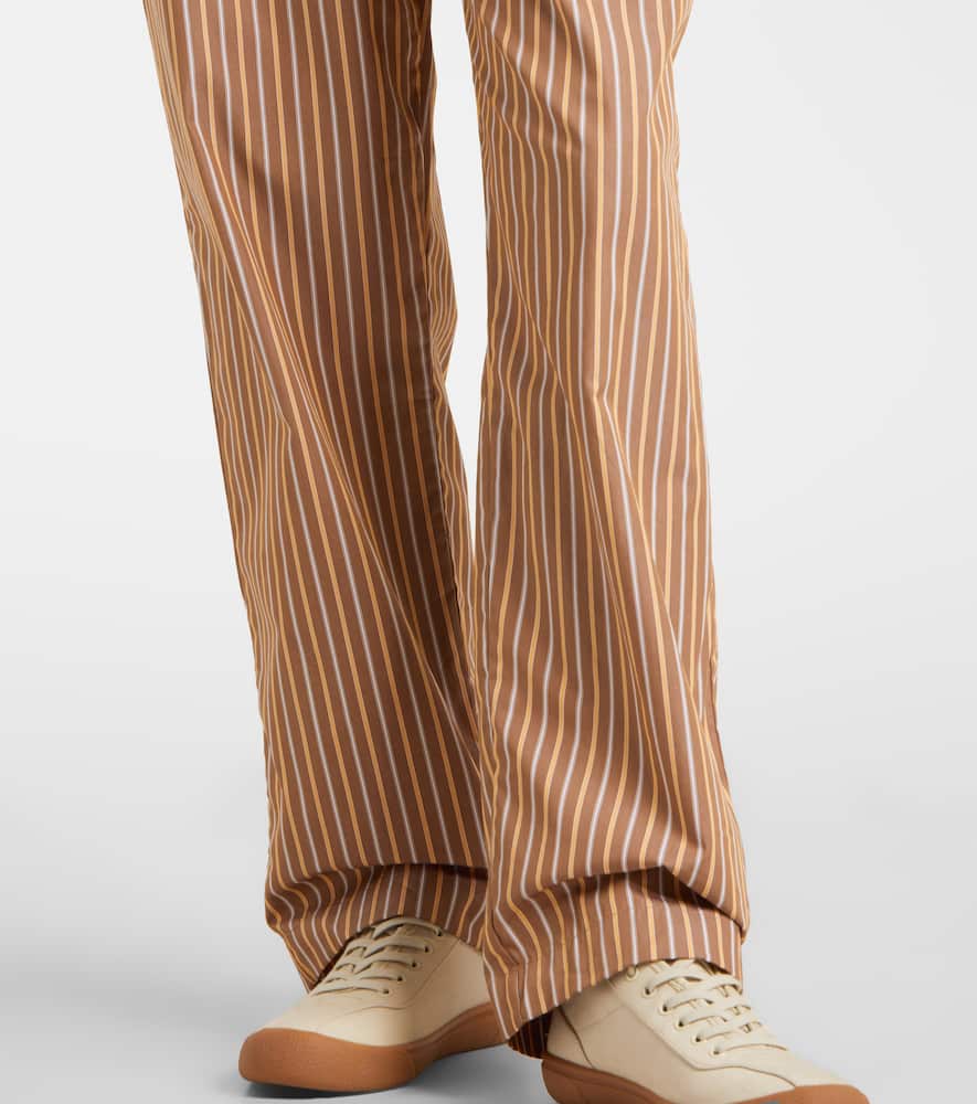 Leset Yoshi Cotton-blend Twill Wide-leg Pants In Brown
