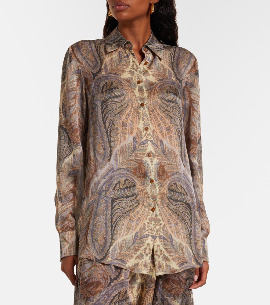  Zimmermann Zimmermann Hypnotic Paisley Silk Satin Shirt 