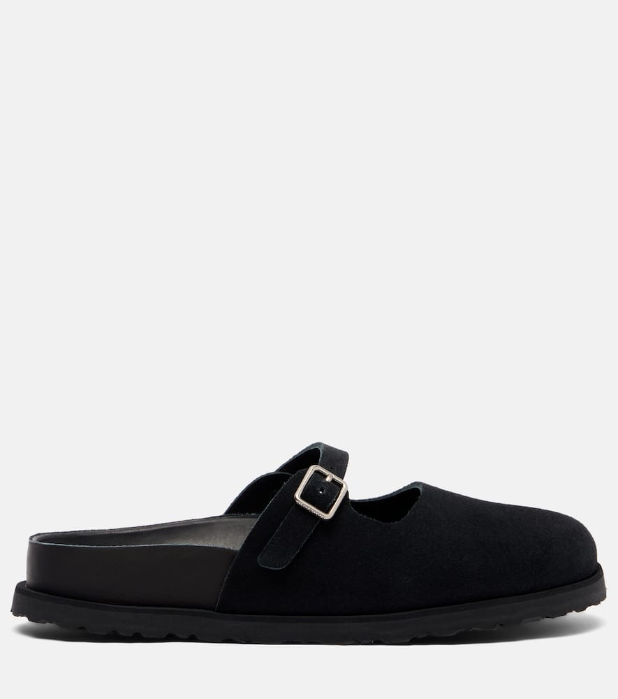 Birkenstock 1774 Maria Suede Clogs In Black