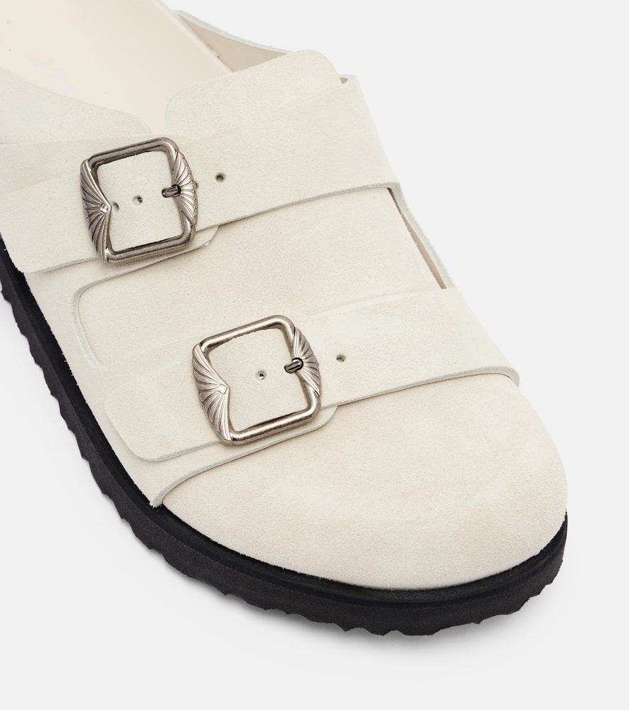 Birkenstock 1774 222 West Suede Clogs In White