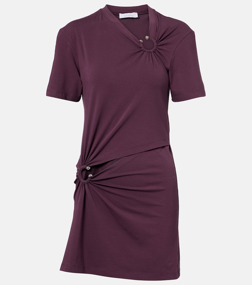 Rabanne Cutout Cotton Blend Jersey Minidress