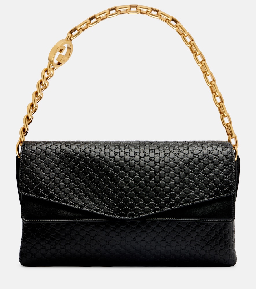 Gucci Women's Black Interlocking G Large Leather Shoulder Bag
