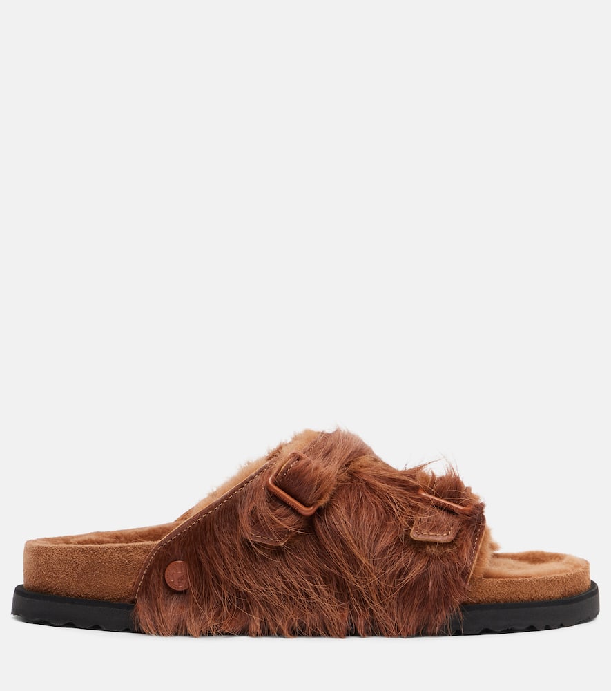 Birkenstock 1774 Zurich Shearling Slides In Brown