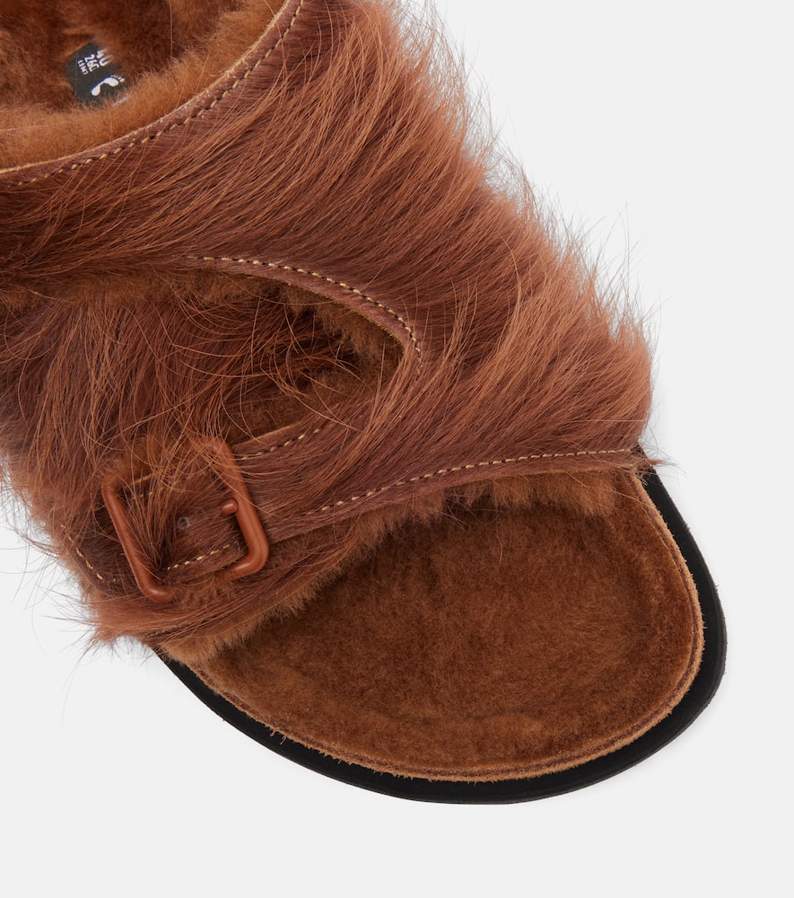 Birkenstock 1774 Zurich Shearling Slides In Brown
