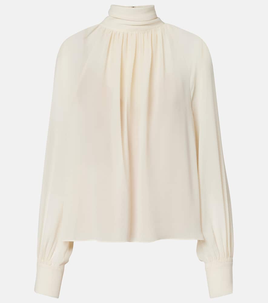 Vince Chiffon Blouse In Sand
