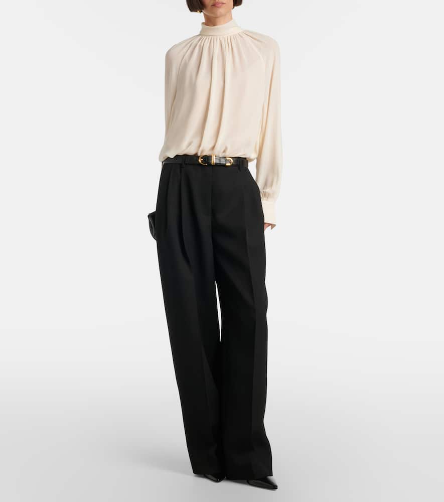 Vince Chiffon Blouse In Sand