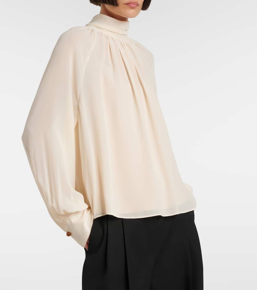 Vince Chiffon Blouse In Sand