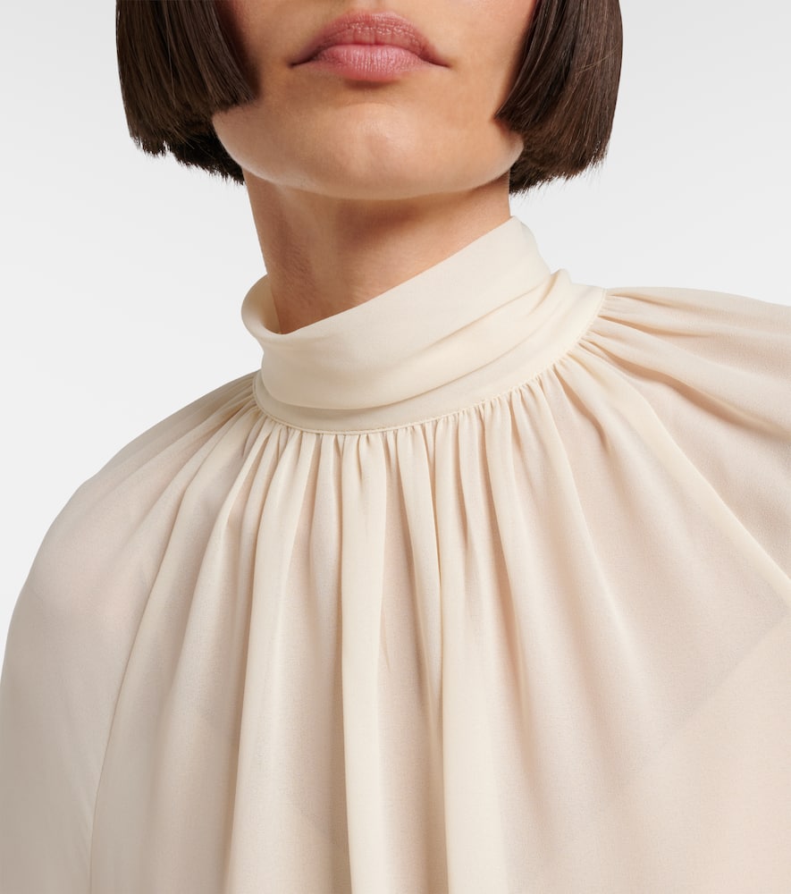 Vince Chiffon Blouse In Sand