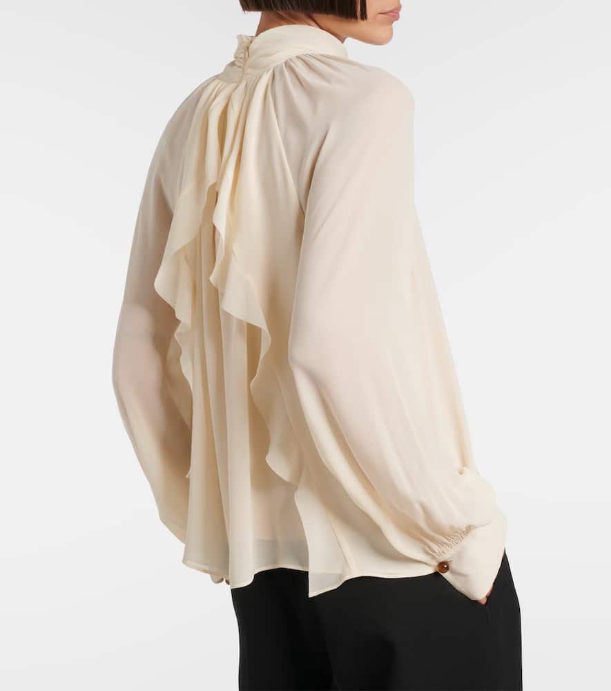 Vince Chiffon Blouse In Sand