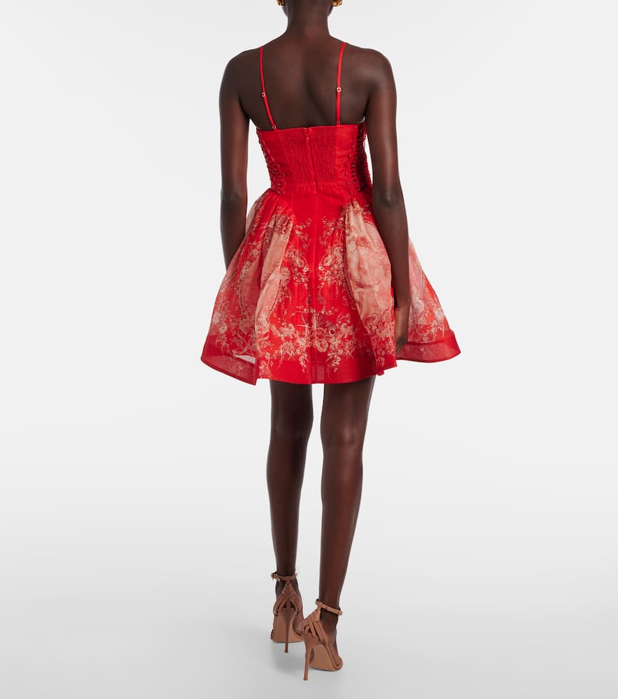 Zimmermann Rebellion Linen And Silk Minidress In Red