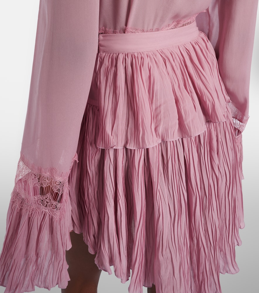  Blumarine Blumarine Plissã© Tiered Georgette Miniskirt 
