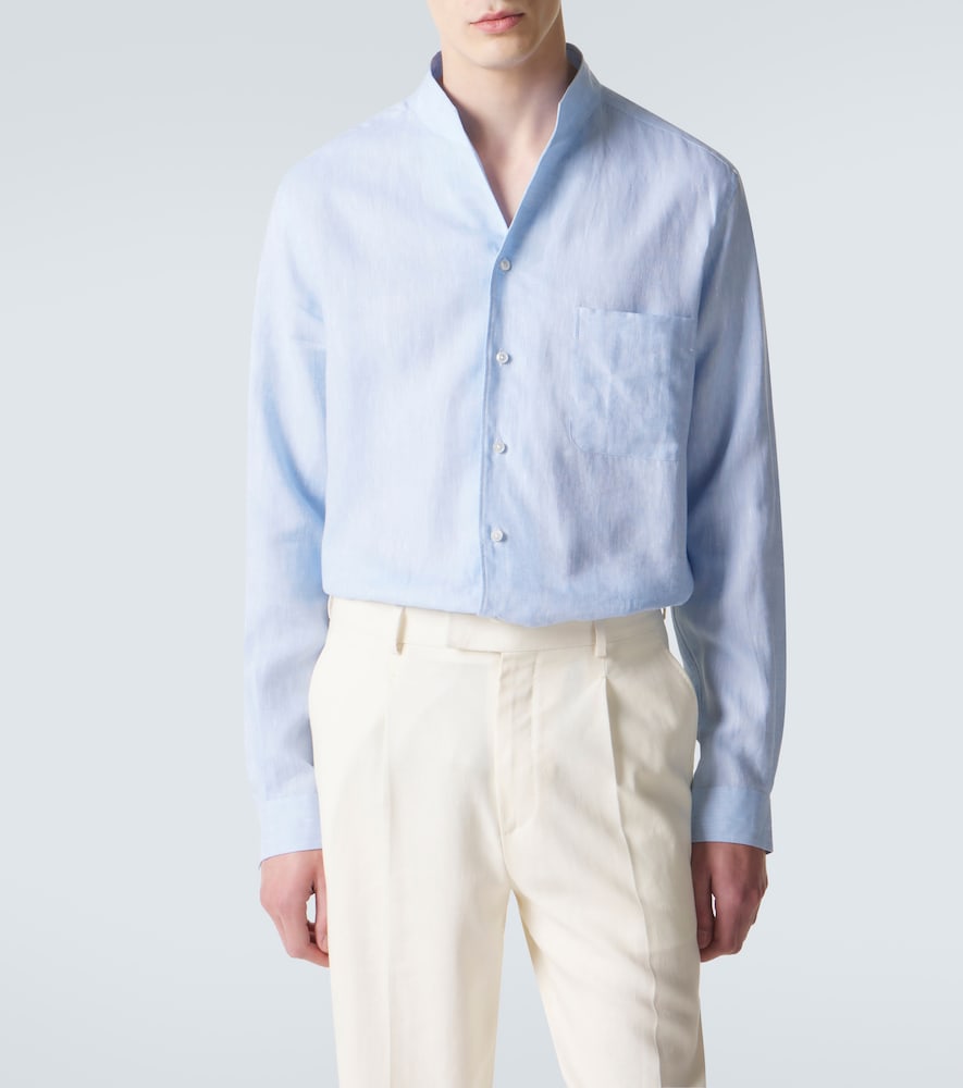  Zegna Zegna Linen Chambray Shirt 