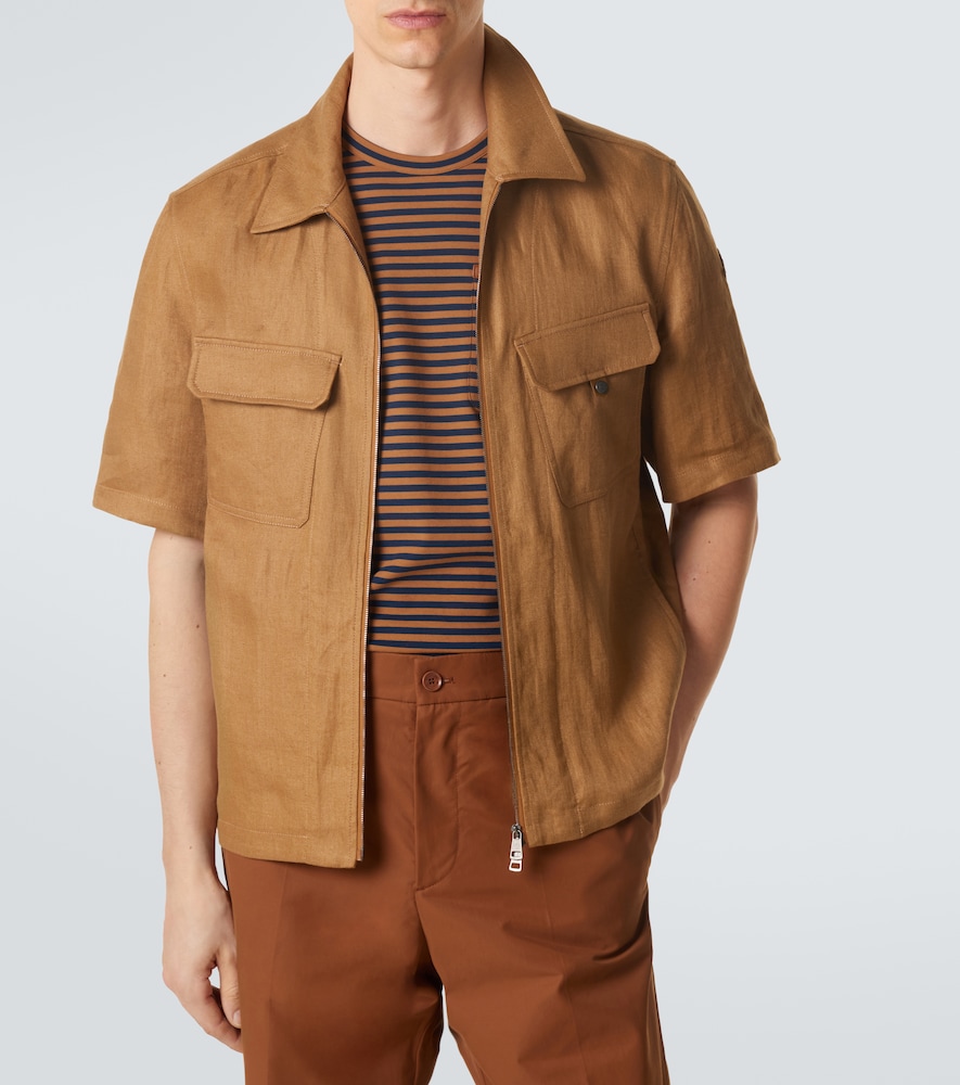  Moncler Moncler Linen Twill Zip-up Shirt 