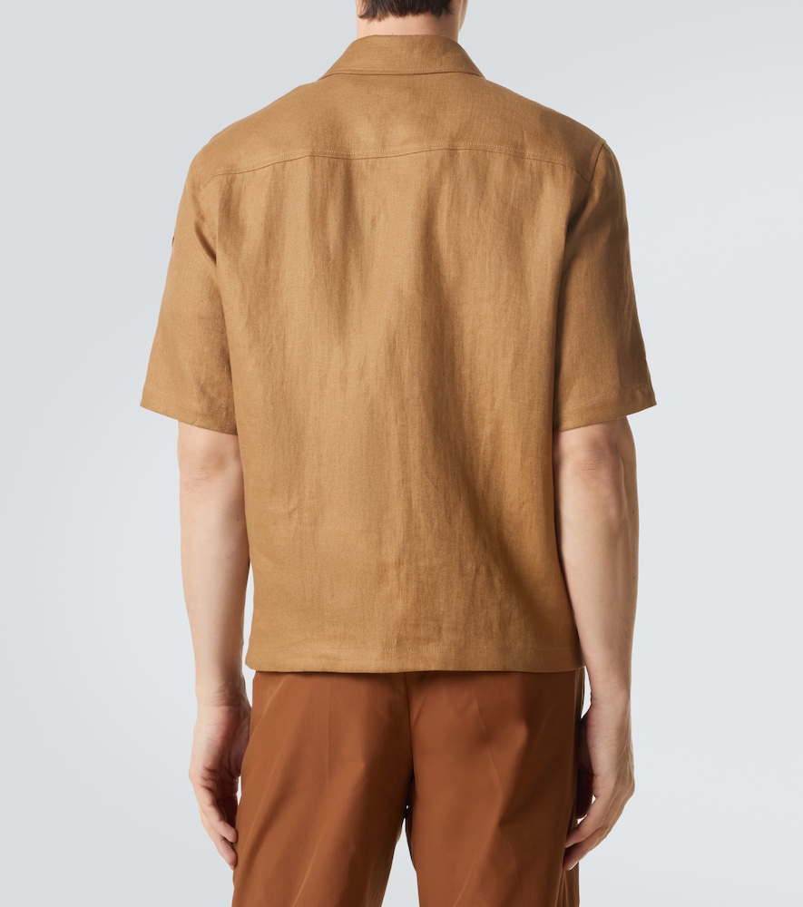  Moncler Moncler Linen Twill Zip-up Shirt 