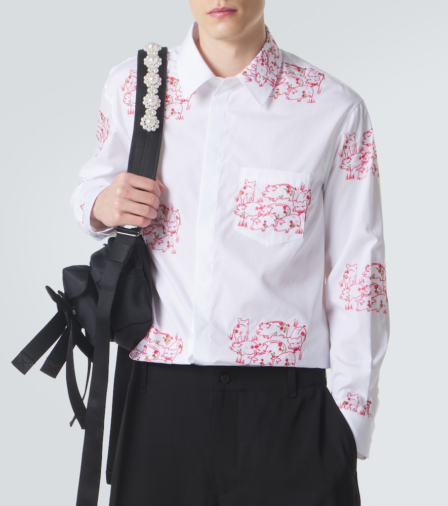  Simone Rocha Simone Rocha Embroidered Cotton Poplin Shirt 