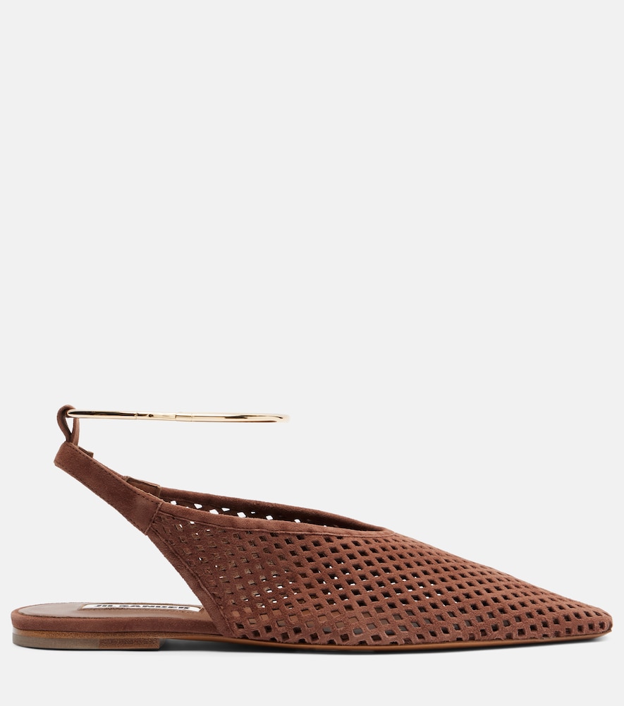  Jil Sander Jil Sander Perforated Suede Slingback Flats 