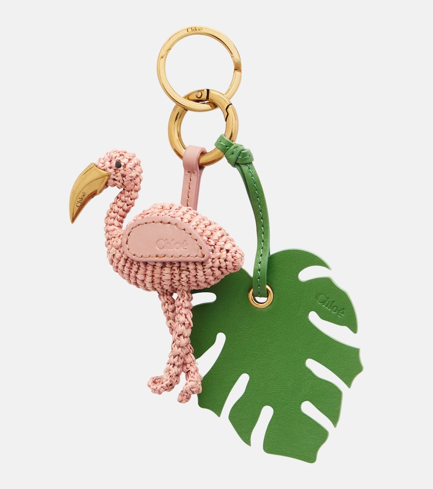 Chloe Chloé Chloé Symbols Flamingo raffia keychain