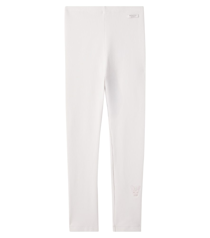 Donsje White Soenie Embroidered Ribbed-Knit Cotton-Blend Leggings Y 2/3 - Mytheresa