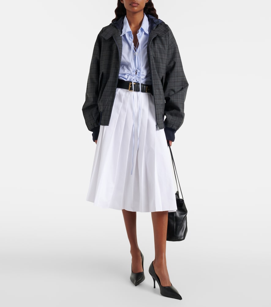 Prada Checked hooded virgin wool jacket