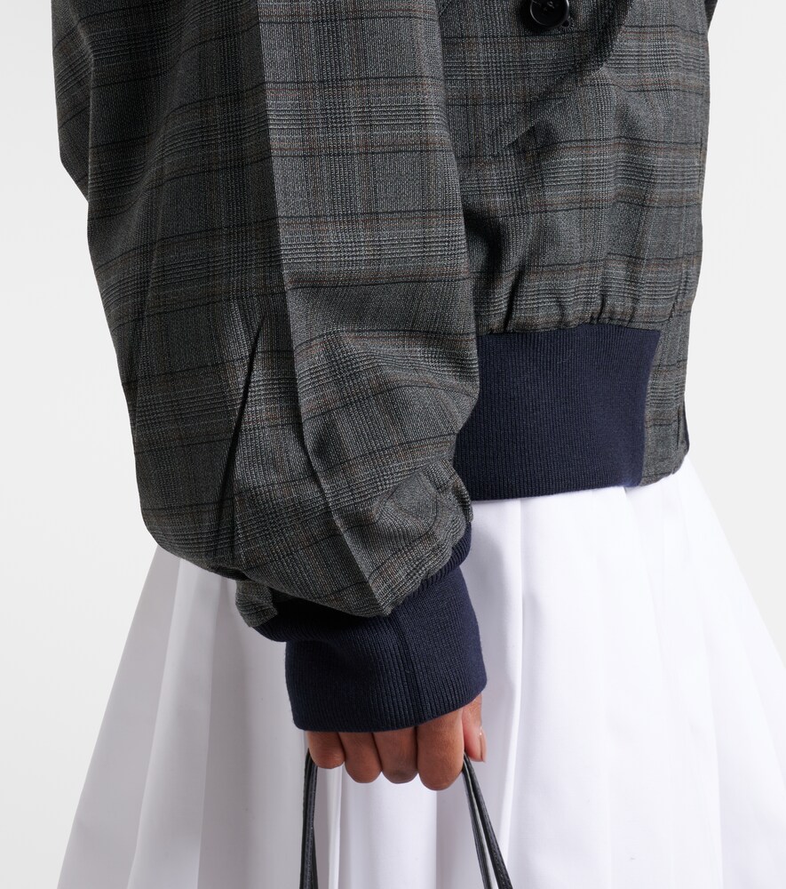  Prada Prada Checked Hooded Virgin Wool Jacket 