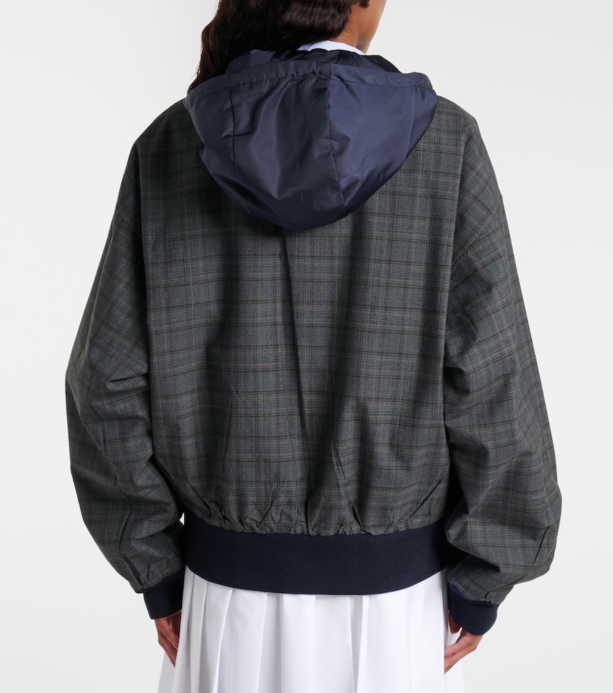  Prada Prada Checked Hooded Virgin Wool Jacket 