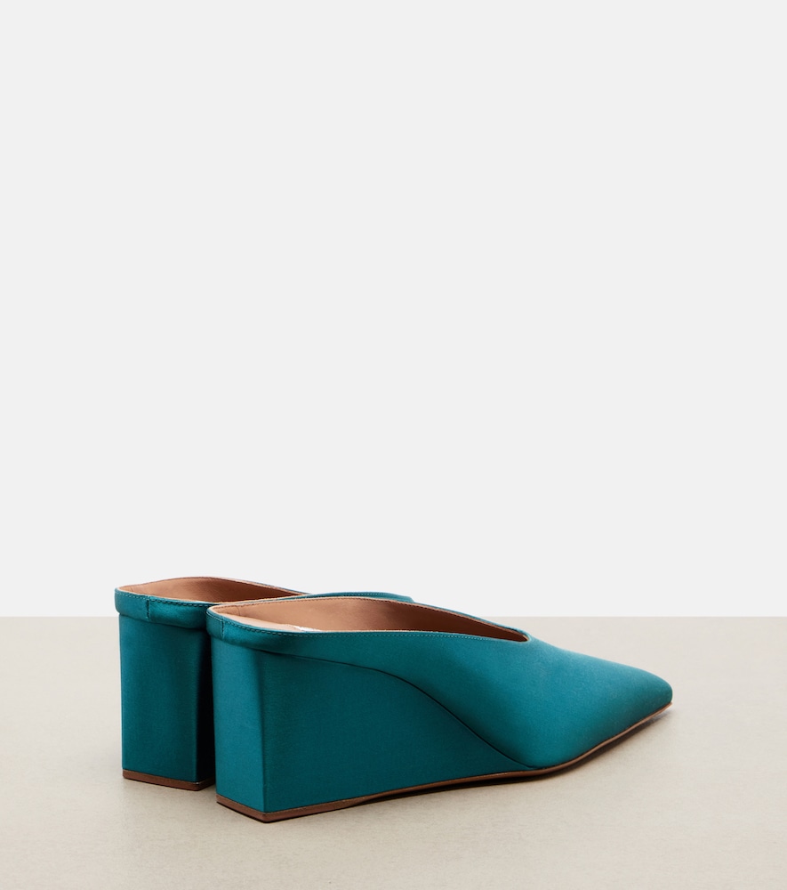  Alaia Alaã¯a Cube Satin Wedge Mules 