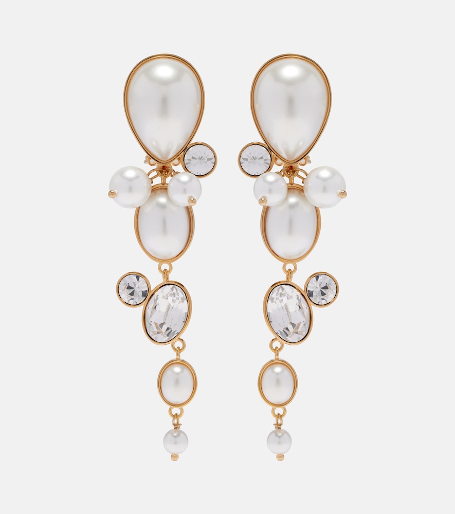 Oscar de la Renta Embellished clip-on earrings