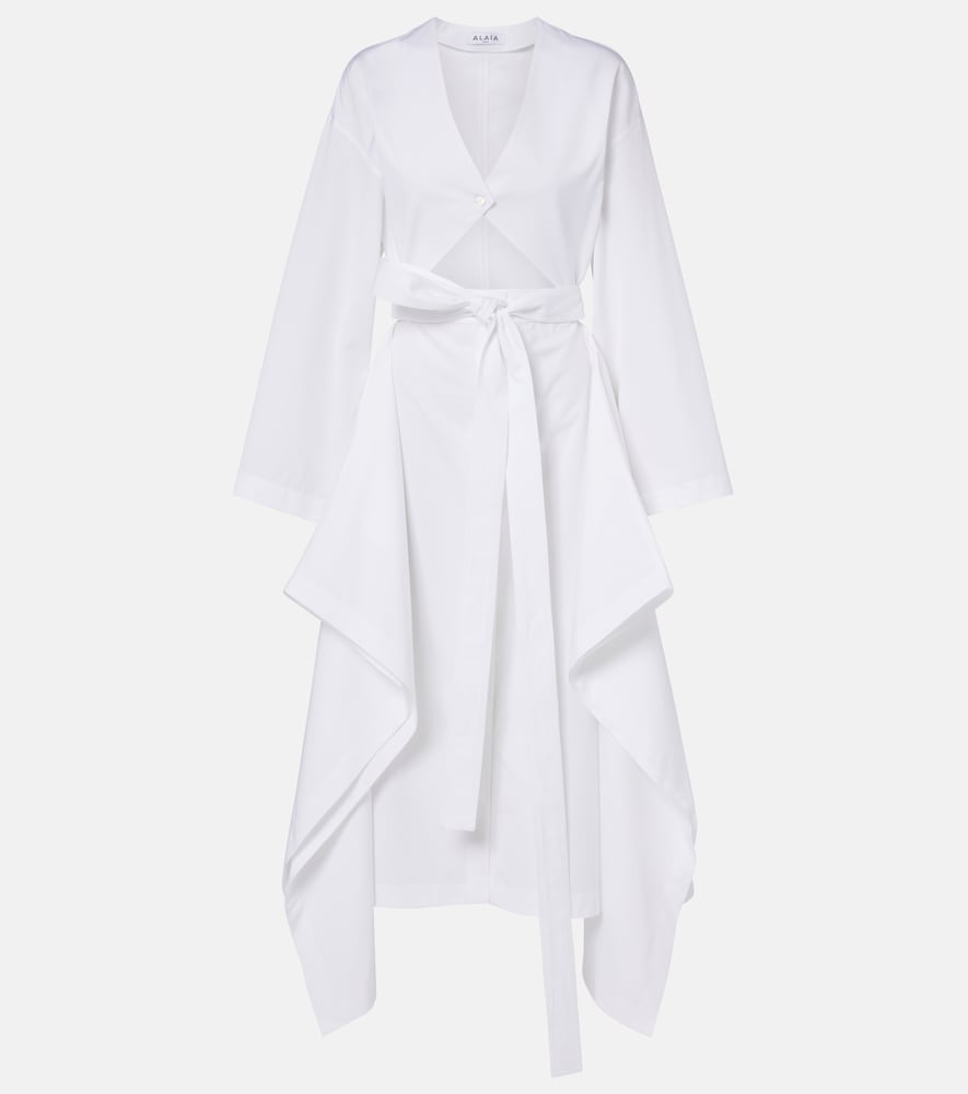 Alaia Alaïa Cutout cotton poplin midi dress