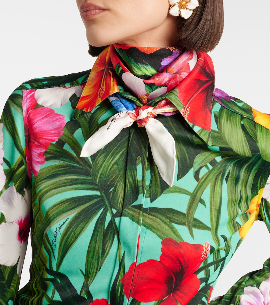Dolce & Gabbana Floral silk twill scarf