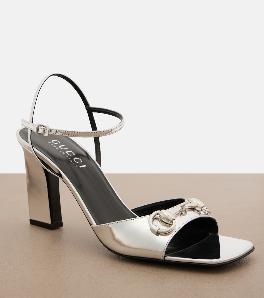  Gucci Gucci Slingback-sandalen Signora Horsebit Aus Leder 