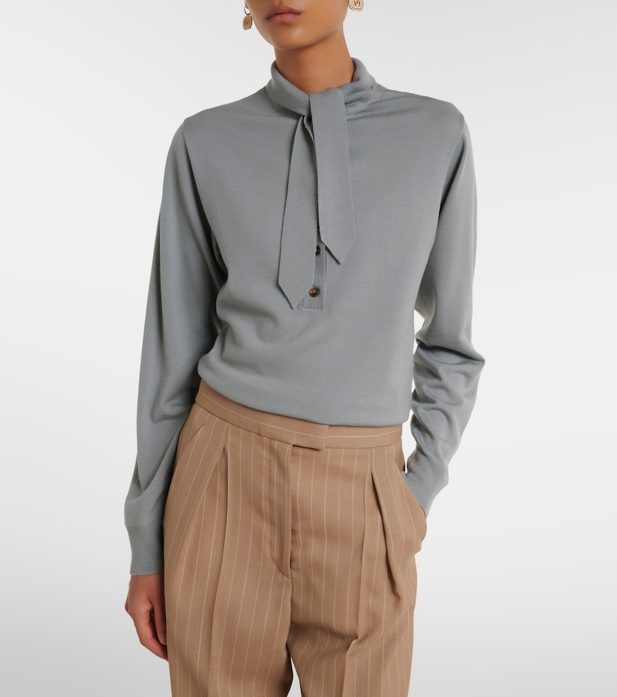 Garavani Tie-Neck Virgin Sweater