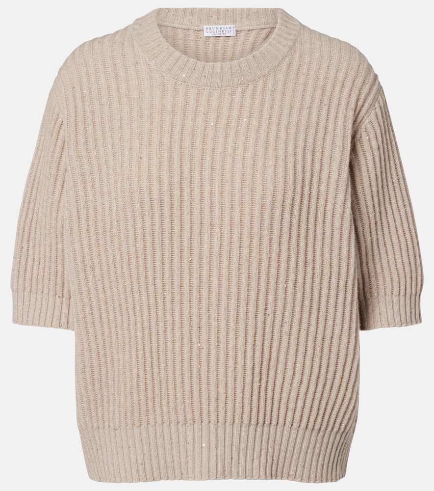 Brunello Cucinelli Women's Beige Sequined Sweater UK Size 14 - Mytheresa