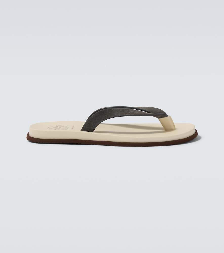  Brunello Cucinelli Brunello Cucinelli Suede Thong Sandals 