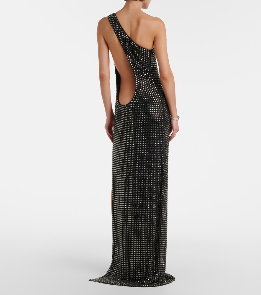  Gucci Gucci Embellished One-shoulder Jersey Gown 