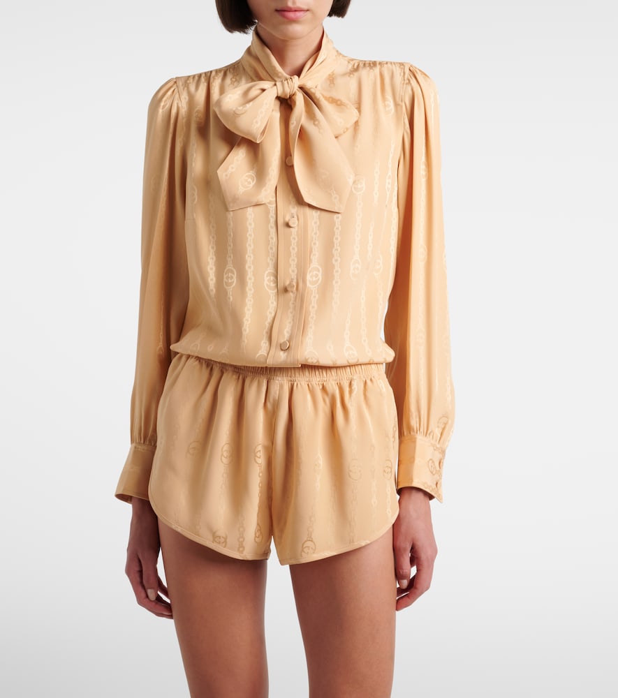  Gucci Gucci Interlocking G Silk Jacquard Shorts 