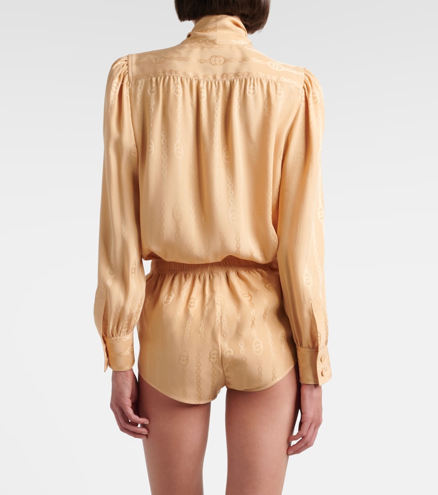  Gucci Gucci Interlocking G Silk Jacquard Shorts 