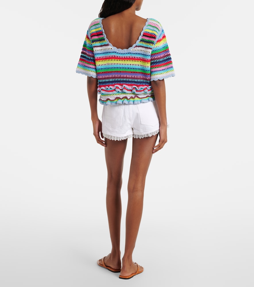  Ganni Ganni Jeansshorts Mit Spitze 