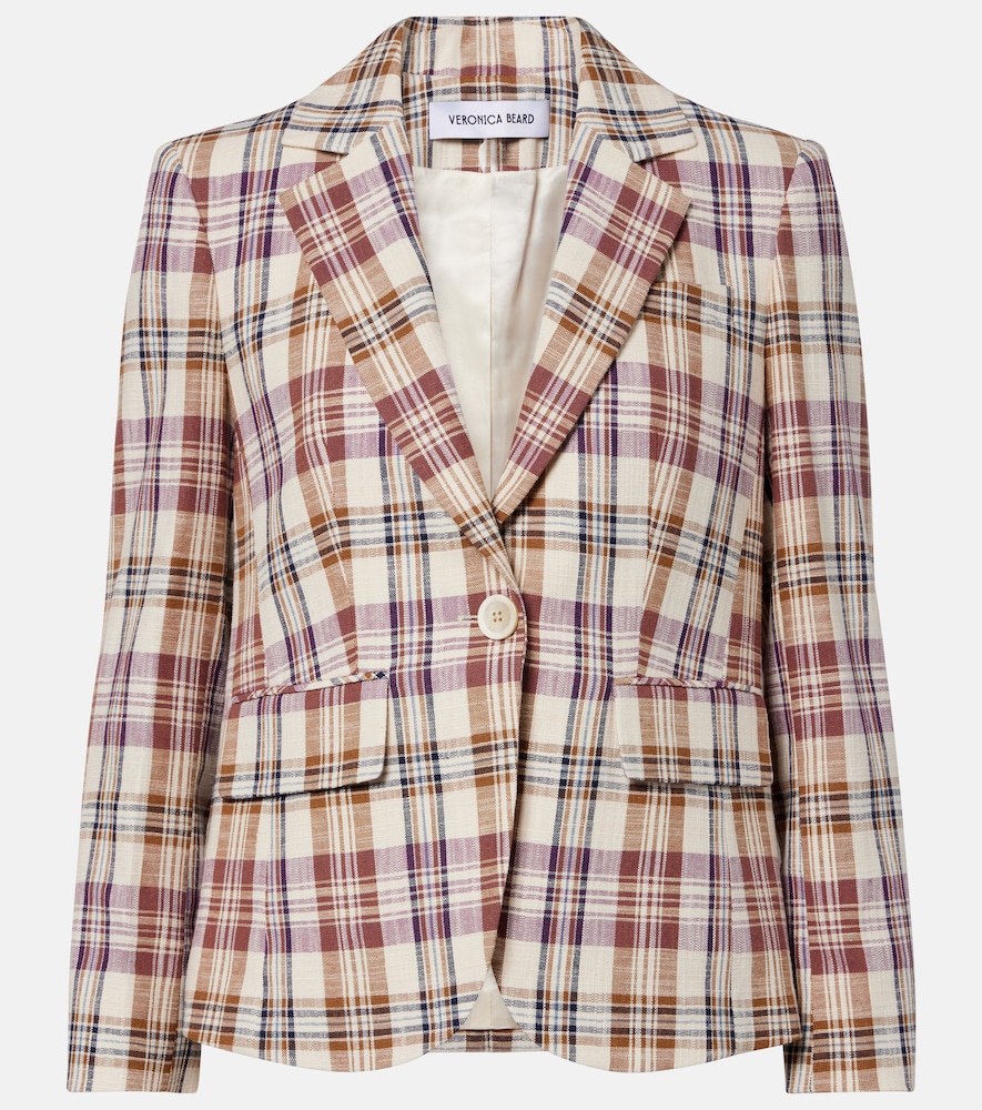 Veronica Beard Women's Purple Tyra Plaid Cotton-Blend Blazer UK Size 20 - Mytheresa