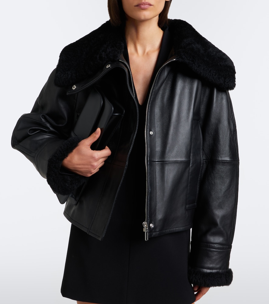 Padded Shearling-Trimmed Jacket
