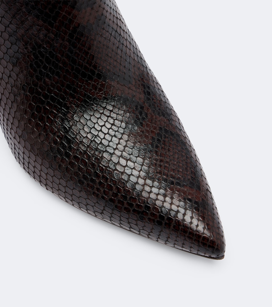 Lisa Snake-Effect Ankle Boots